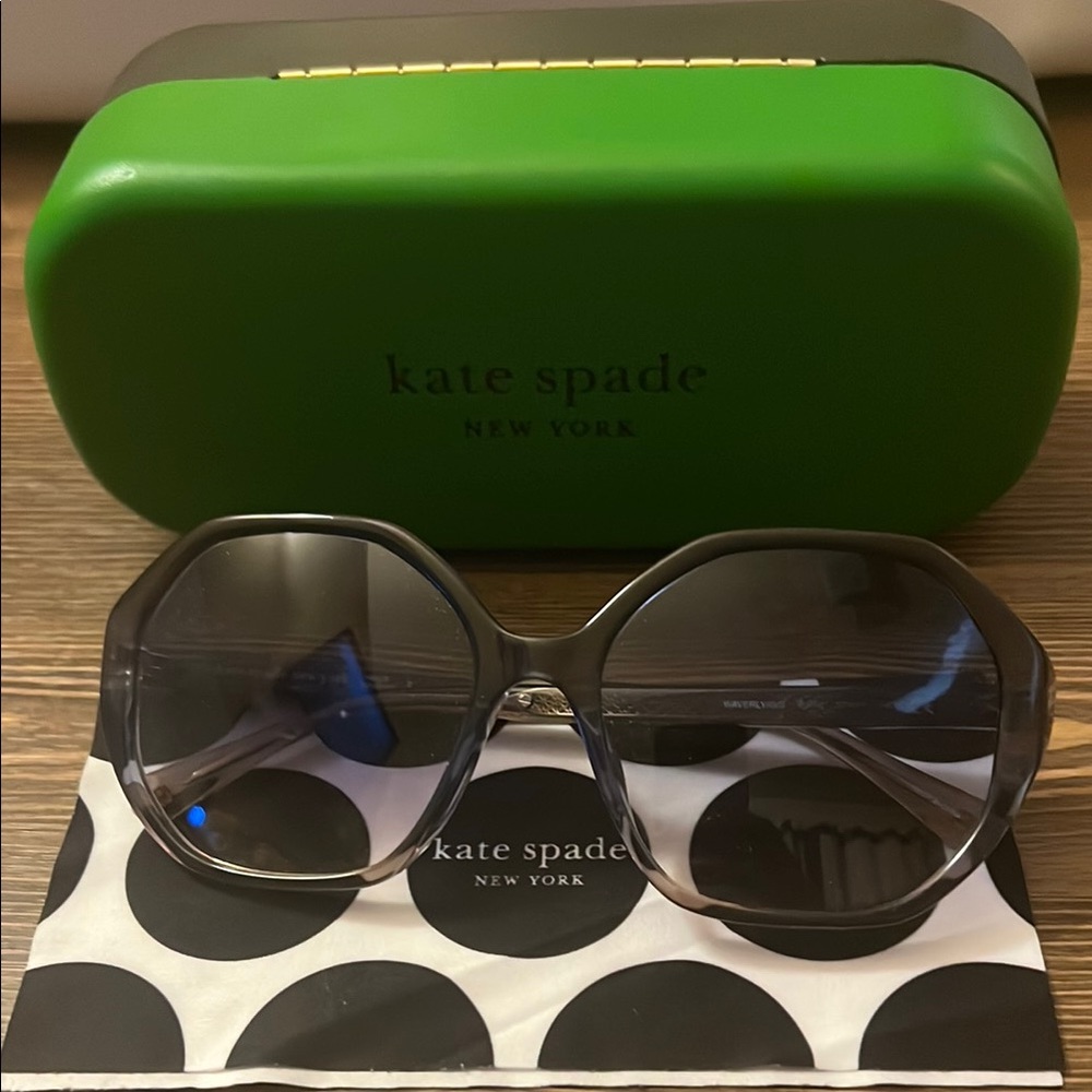 Kate Spade Black Sunglasses with Green Case